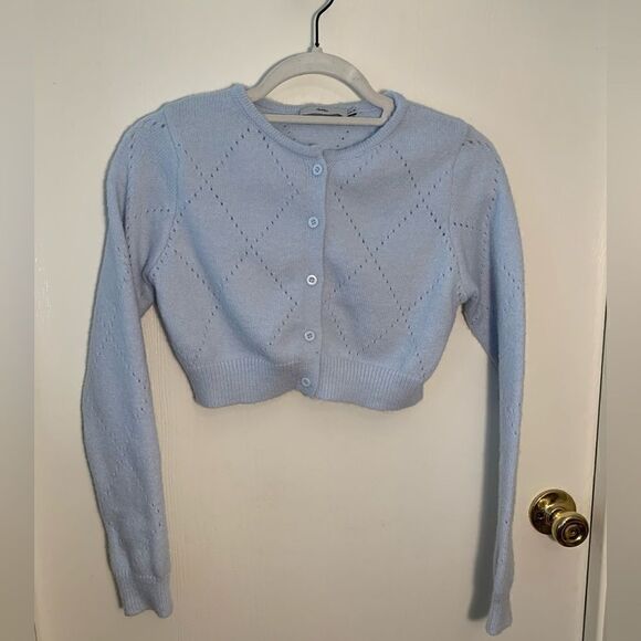 Adika urban outfitters EUC light blue cropped sweater cardigan size XS-S - Picture 1 of 4